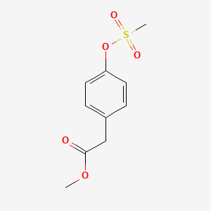 molecular formula C10H12O5S B8452139 4-[(Methoxycarbonyl)methyl]phenyl mesylate 