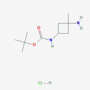 molecular formula C10H21ClN2O2 B8452167 TERT-BUTYL (3-AMINO-3-METHYLCYCLOBUTYL)CARBAMATE HYDROCHLORIDE 