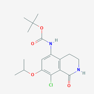 molecular formula C17H23ClN2O4 B8452320 tert-butyl N-(8-chloro-1-oxo-7-propan-2-yloxy-3,4-dihydro-2H-isoquinolin-5-yl)carbamate 