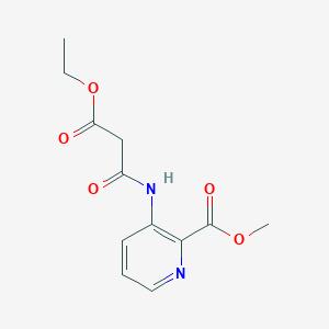 molecular formula C12H14N2O5 B8452323 Methyl 3-(3-ethoxy-3-oxopropanamido)picolinate 