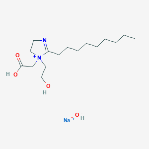 molecular formula C16H32N2NaO4+ B084526 Sodium 1-(carboxymethyl)-4,5-dihydro-1-(2-hydroxyethyl)-2-nonyl-1H-imidazolium hydroxide CAS No. 14350-94-8