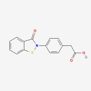 2-[4-(3-Oxo-1,2-benzothiazol-2-yl)phenyl]acetic acid