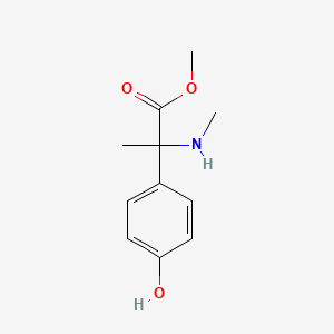 molecular formula C11H15NO3 B8452685 Methyl 2-(4-hydroxyphenyl)-2-methylaminopropionate 