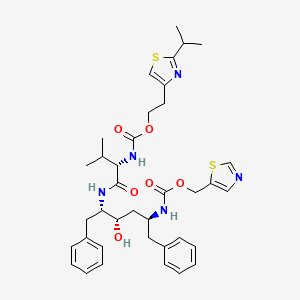 12-Oxa-2,7,10-triazatetradecanoic acid, 5-hydroxy-9-(1-methylethyl)-14-(2-(1-methylethyl)-4-thiazolyl)-8,11-dioxo-3,6-bis(phenylmethyl)-, 5-thiazolylmethyl ester, (3S-(3R*,5R*,6R*,9R*))-