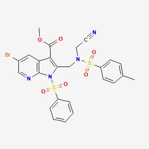 1-benzenesulfonyl-5-bromo-2-{[cyanomethyl-(toluene-4-sulfonyl)amino]methyl}-1H-pyrrolo[2,3-b]pyridine-3-carboxylic acid methyl ester