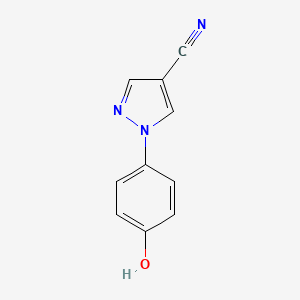 molecular formula C10H7N3O B8452773 1-(4-hydroxyphenyl)-1H-pyrazole-4-carbonitrile 