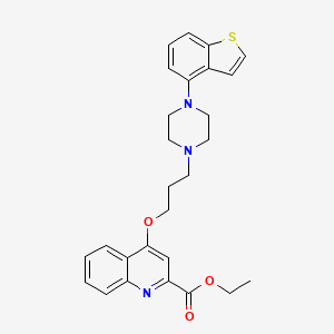 molecular formula C27H29N3O3S B8452779 ethyl 4-[3-[4-(1-benzothiophen-4-yl)piperazin-1-yl]propoxy]quinoline-2-carboxylate 