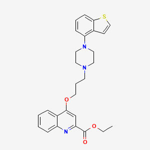 molecular formula C27H29N3O3S B8452779 Ethyl 4-[3-(4-benzo[b]thiophen-4-yl-piperazin-1-yl)propoxy]-quinolin-2-carboxylate 