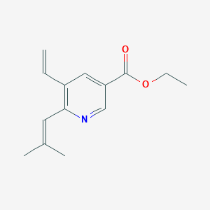 molecular formula C14H17NO2 B8452806 6-(2-Methyl-propenyl)-5-vinyl-nicotinic acid ethyl ester 