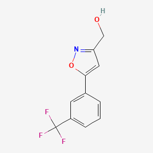 molecular formula C11H8F3NO2 B8452811 {5-[3-(Trifluoromethyl)phenyl]isoxazol-3-yl}methan-1-ol 
