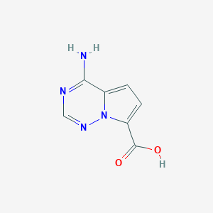 molecular formula C7H6N4O2 B8452860 4-Aminopyrrolo[2,1-f][1,2,4]triazine-7-carboxylic acid 