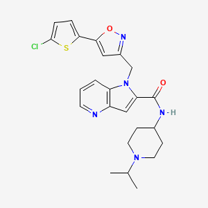 1h-Pyrrolo[3,2-b]pyridine-2-carboxamide,1-[[5-(5-chloro-2-thienyl)-3-isoxazolyl]methyl]-n-[1-(1-methylethyl)-4-piperidinyl]-