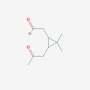 molecular formula C10H16O2 B8452919 Cyclopropaneacetaldehyde, 2,2-dimethyl-3-(2-oxopropyl)- CAS No. 26946-56-5