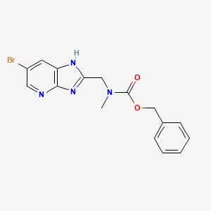 molecular formula C16H15BrN4O2 B8452961 benzyl (6-bromo-1H-imidazo[4,5-b]pyridin-2-yl)methyl(methyl)carbamate 