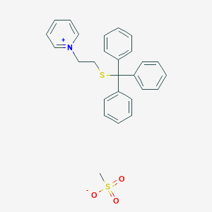 molecular formula C27H27NO3S2 B8453164 1-{2-[(Triphenylmethyl)sulfanyl]ethyl}pyridin-1-ium methanesulfonate CAS No. 88516-25-0