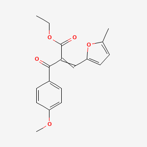 molecular formula C18H18O5 B8453207 ethyl (E)-2-(4-methoxybenzoyl)-3-(5-methylfuran-2-yl)prop-2-enoate 