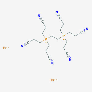molecular formula C20H28Br2N6P2 B084535 Phosphonium, 1,2-ethanediylbis(tris(2-cyanoethyl)-, dibromide CAS No. 10310-38-0