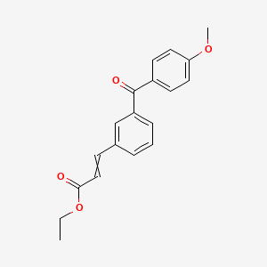 molecular formula C19H18O4 B8453555 Ethyl 3-[3-(4-methoxybenzoyl)phenyl]prop-2-enoate CAS No. 87849-47-6