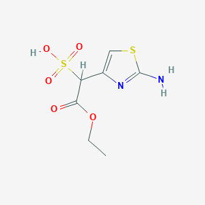 molecular formula C7H10N2O5S2 B8453644 Ethyl (2-imino-4-thiazolin-4-yl)-2-sulfoacetate 