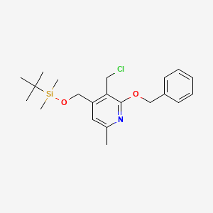 molecular formula C21H30ClNO2Si B8453907 tert-butyl-[[3-(chloromethyl)-6-methyl-2-phenylmethoxypyridin-4-yl]methoxy]-dimethylsilane 