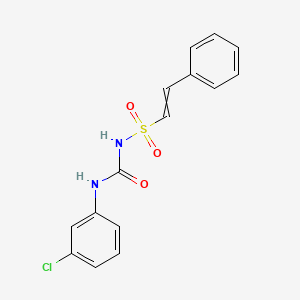 molecular formula C15H13ClN2O3S B8453915 N-[(3-Chlorophenyl)carbamoyl]-2-phenylethene-1-sulfonamide CAS No. 56753-80-1