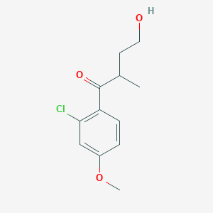 molecular formula C12H15ClO3 B8453943 4-Hydroxy-1-(2-chloro-4-methoxyphenyl)-2-methylbutan-1-one 