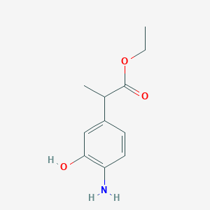 molecular formula C11H15NO3 B8454067 Ethyl 2-(3-hydroxy-4-aminophenyl)propionate 