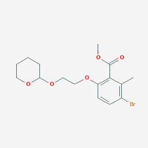 molecular formula C16H21BrO5 B8454233 methyl 3-bromo-2-methyl-6-[2-(oxan-2-yloxy)ethoxy]benzoate 