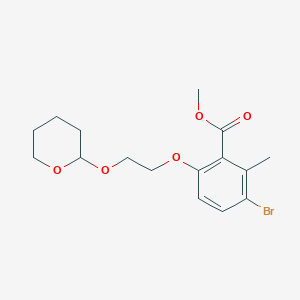 methyl 3-bromo-2-methyl-6-[2-(tetrahydro-2H-pyran-2-yloxy)ethoxy]benzoate