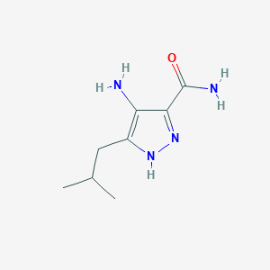 molecular formula C8H14N4O B8454262 4-amino-5-isobutyl-1H-pyrazol-3-carboxylic acid amide 