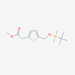 molecular formula C14H24O3SSi B8454477 methyl 2-[5-[[tert-butyl(dimethyl)silyl]oxymethyl]thiophen-2-yl]acetate 