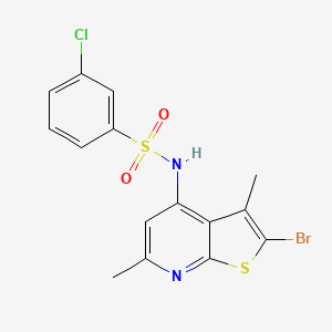 N-(2-bromo-3,6-dimethylthieno[2,3-b]pyridin-4-yl)-3-chlorobenzenesulfonamide