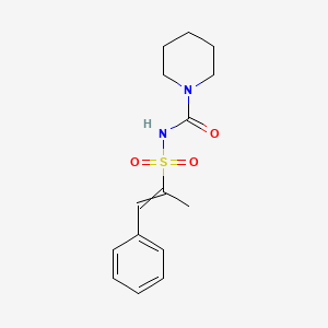 molecular formula C15H20N2O3S B8454654 N-(1-Phenylprop-1-ene-2-sulfonyl)piperidine-1-carboxamide CAS No. 56753-00-5