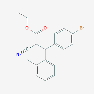 molecular formula C19H18BrNO2 B8455041 Ethyl 3-(4-bromophenyl)-2-cyano-3-o-tolylpropanoate 
