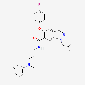1h-Indazole-6-carboxamide,5-(4-fluorophenoxy)-n-[3-(methylphenylamino)propyl]-1-(2-methylpropyl)-
