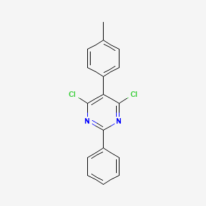 molecular formula C17H12Cl2N2 B8455208 5-(4-Methylphenyl)-4,6-dichloro-2-phenylpyrimidine 