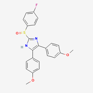 molecular formula C23H19FN2O3S B8455229 2-(4-Fluorobenzene-1-sulfinyl)-4,5-bis(4-methoxyphenyl)-1H-imidazole CAS No. 81527-47-1