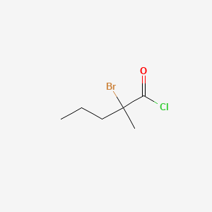 molecular formula C6H10BrClO B8455247 2-Bromo-2-methylvaleryl chloride 