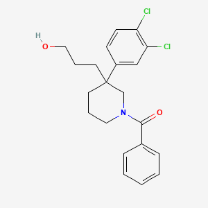 molecular formula C21H23Cl2NO2 B8455281 Methanone, [(3S)-3-(3,4-dichlorophenyl)-3-(3-hydroxypropyl)-1-piperidinyl]phenyl- 