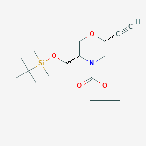 Tert-butyl (2R,5S)-5-(((tert-butyldimethylsilyl)oxy)methyl)-2-ethynylmorpholine-4-carboxylate