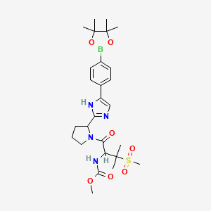 [2-Methanesulfonyl-2-methyl-1-(2-{5-[4-(4,4,5,5-tetramethyl-[1,3,2]dioxaborolan-2-yl)-phenyl]-1H-imidazol-2-yl}-pyrrolidine-1-carbonyl)-propyl]-carbamic acid methyl ester