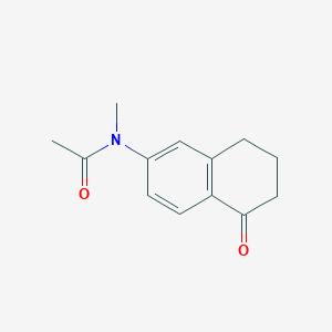 molecular formula C13H15NO2 B8455411 Acetamide, N-methyl-N-(5,6,7,8-tetrahydro-5-oxo-2-naphthalenyl)- 