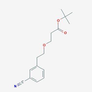 molecular formula C16H21NO3 B8455497 tert-Butyl 3-(3-cyanophenethoxy)propanoate 