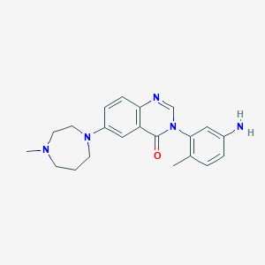 molecular formula C21H25N5O B8455528 3-(5-Amino-2-methylphenyl)-6-(4-methylhomopiperazin-1-yl)-3,4-dihydroquinazolin-4-one 