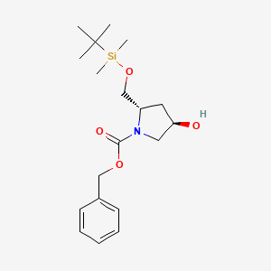 molecular formula C19H31NO4Si B8455553 (2S,4R)-N-Benzoxycarbonyl-2-t-butyidimethylsilyloxymethyl-4-hydroxypyrrolidine 