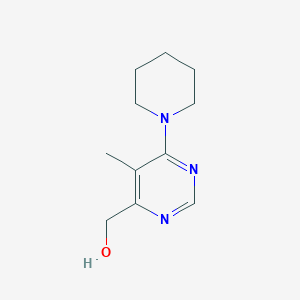 molecular formula C11H17N3O B8455563 4-Pyrimidinemethanol,5-methyl-6-(1-piperidinyl)- 