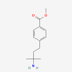 molecular formula C13H19NO2 B8455595 methyl 4-(3-amino-3-methylbutyl)benzoate 