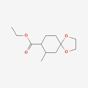 molecular formula C12H20O4 B8455625 Ethyl 7-methyl-1,4-dioxaspiro[4.5]decane-8-carboxylate 