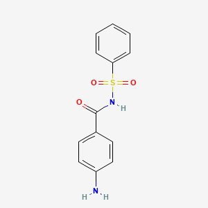 molecular formula C13H12N2O3S B8456019 4-Amino-N-(phenylsulfonyl)benzamide 