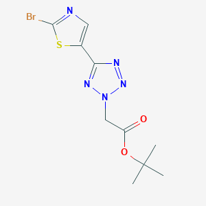 molecular formula C10H12BrN5O2S B8456365 tert-butyl 2-(5-(2-bromothiazol-5-yl)-2H-tetrazol-2-yl)acetate 